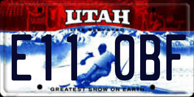 UT license plate E110BF