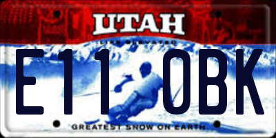 UT license plate E110BK