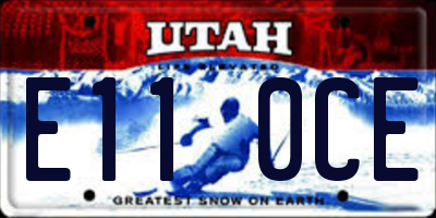 UT license plate E110CE