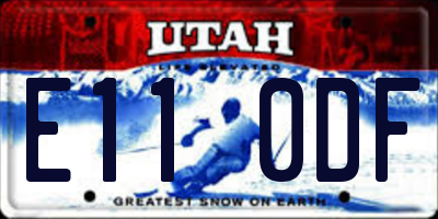 UT license plate E110DF