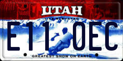 UT license plate E110EC