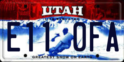 UT license plate E110FA