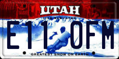 UT license plate E110FM