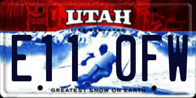 UT license plate E110FW