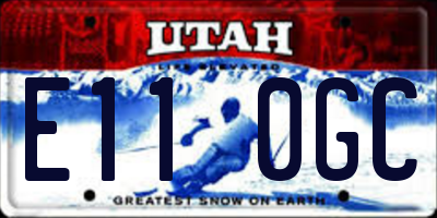 UT license plate E110GC