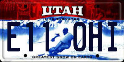 UT license plate E110HI