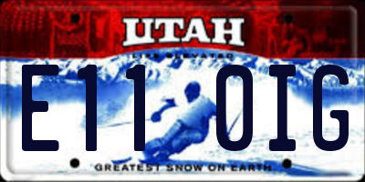 UT license plate E110IG
