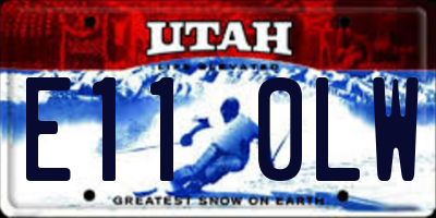 UT license plate E110LW