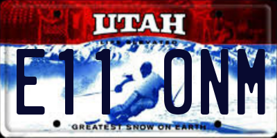 UT license plate E110NM