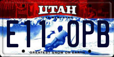 UT license plate E110PB