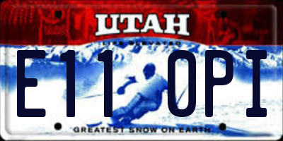 UT license plate E110PI