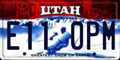UT license plate E110PM