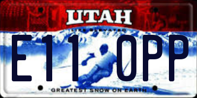 UT license plate E110PP
