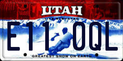 UT license plate E110QL