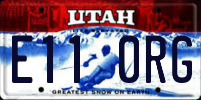 UT license plate E110RG
