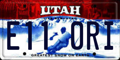UT license plate E110RI