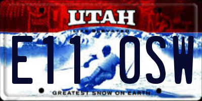 UT license plate E110SW