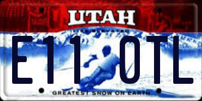 UT license plate E110TL