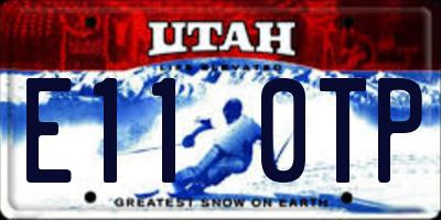 UT license plate E110TP