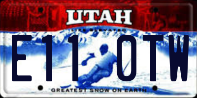 UT license plate E110TW
