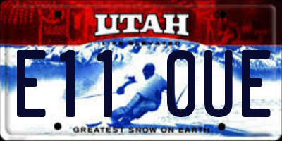 UT license plate E110UE