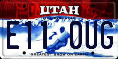 UT license plate E110UG