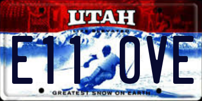 UT license plate E110VE