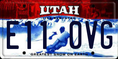 UT license plate E110VG