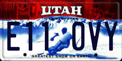 UT license plate E110VY