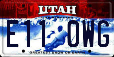 UT license plate E110WG