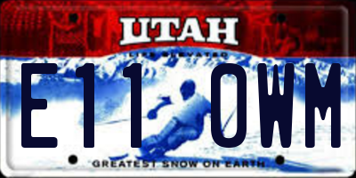 UT license plate E110WM