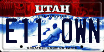 UT license plate E110WN