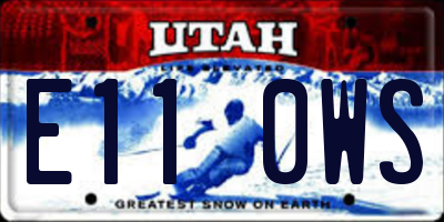 UT license plate E110WS