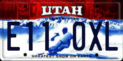 UT license plate E110XL