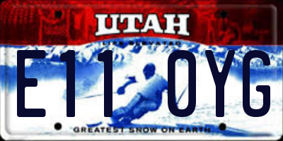 UT license plate E110YG