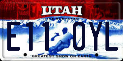 UT license plate E110YL