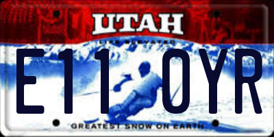 UT license plate E110YR
