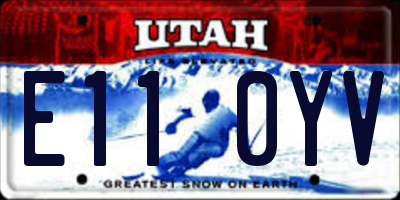 UT license plate E110YV