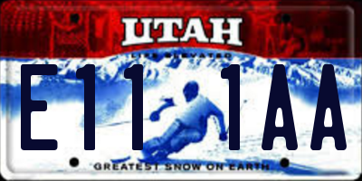 UT license plate E111AA