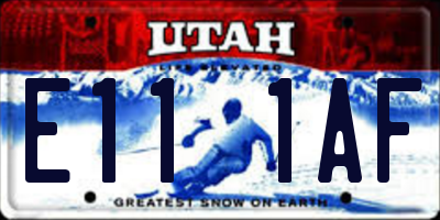 UT license plate E111AF