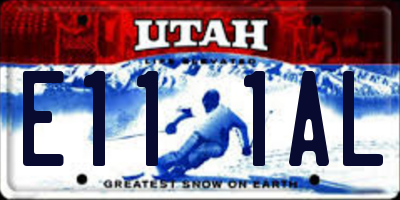 UT license plate E111AL
