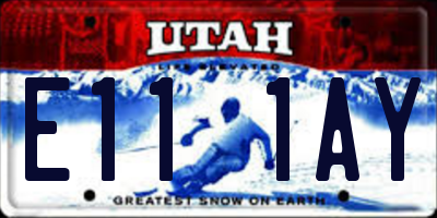 UT license plate E111AY