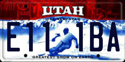 UT license plate E111BA