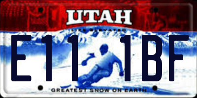 UT license plate E111BF
