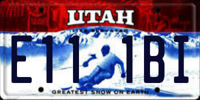 UT license plate E111BI