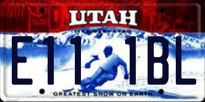UT license plate E111BL