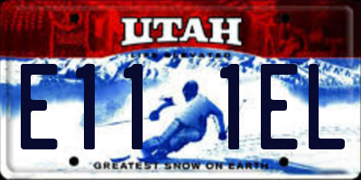 UT license plate E111EL