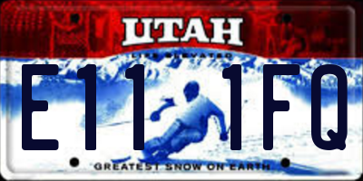 UT license plate E111FQ