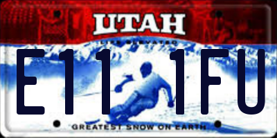 UT license plate E111FU