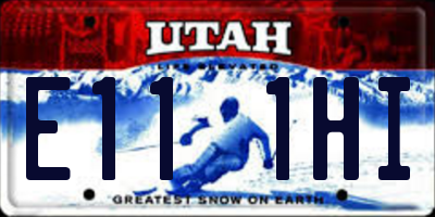 UT license plate E111HI
